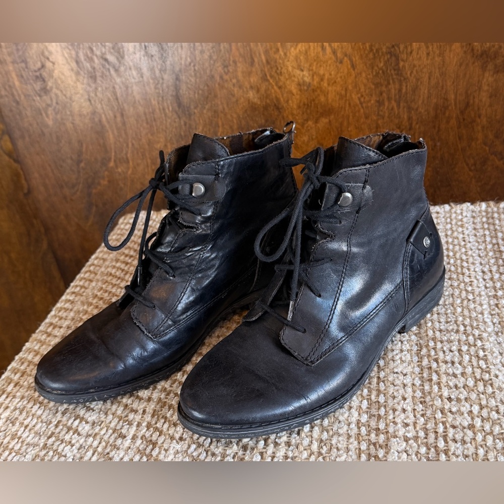 OTBT Black Leather Ankle Boots